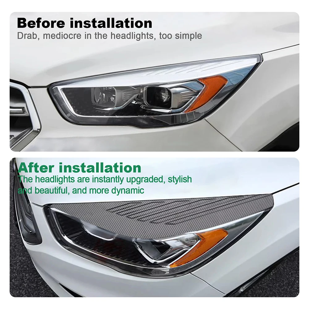 Scheinwerfer Augenbrauen Aufkleber Carbon Look - Für BMW X1 F48 2016-2020