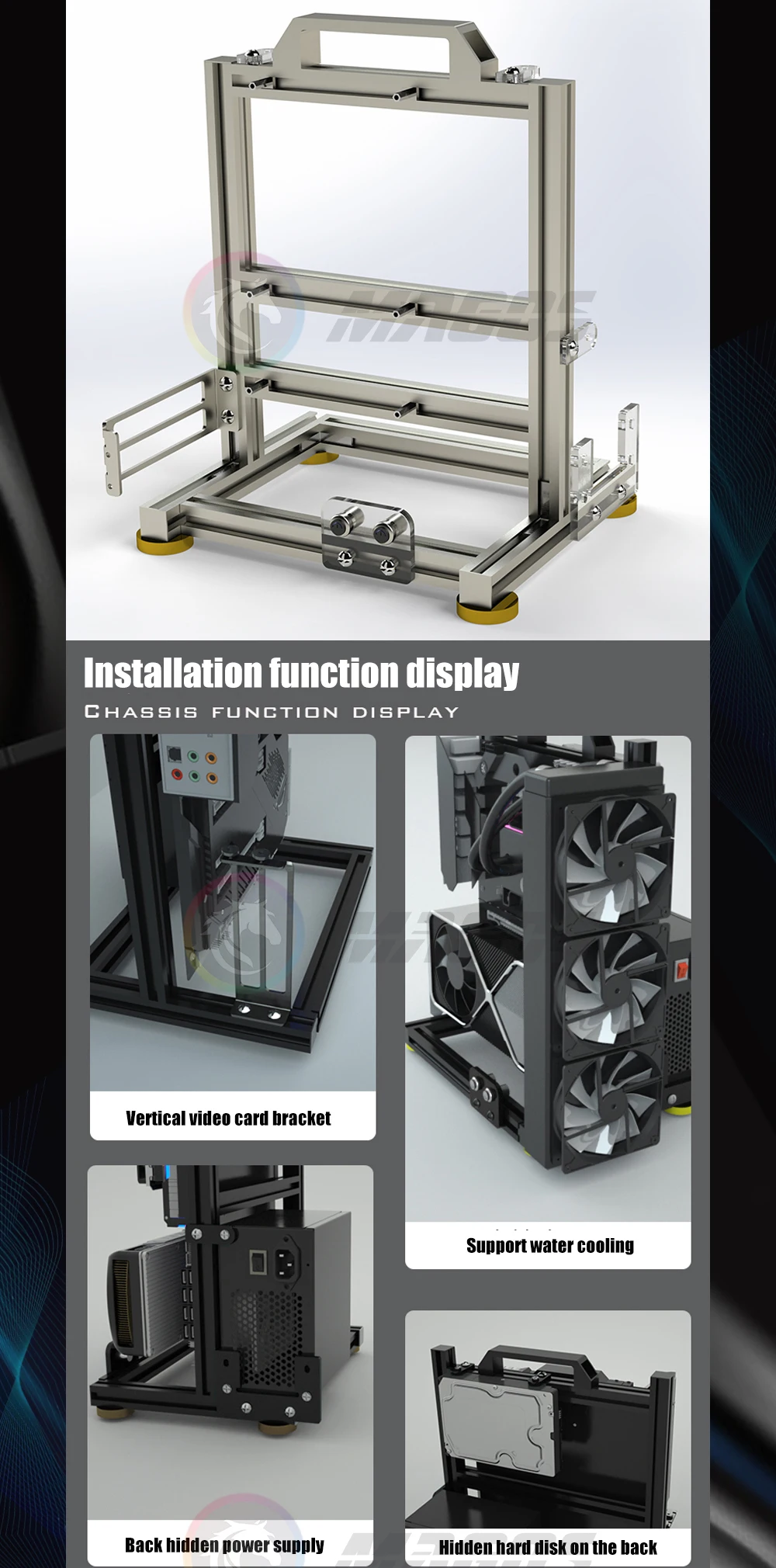 Игровой шкаф "сделай сам", ITX MATX ATX, шасси, компьютер, открытое ...