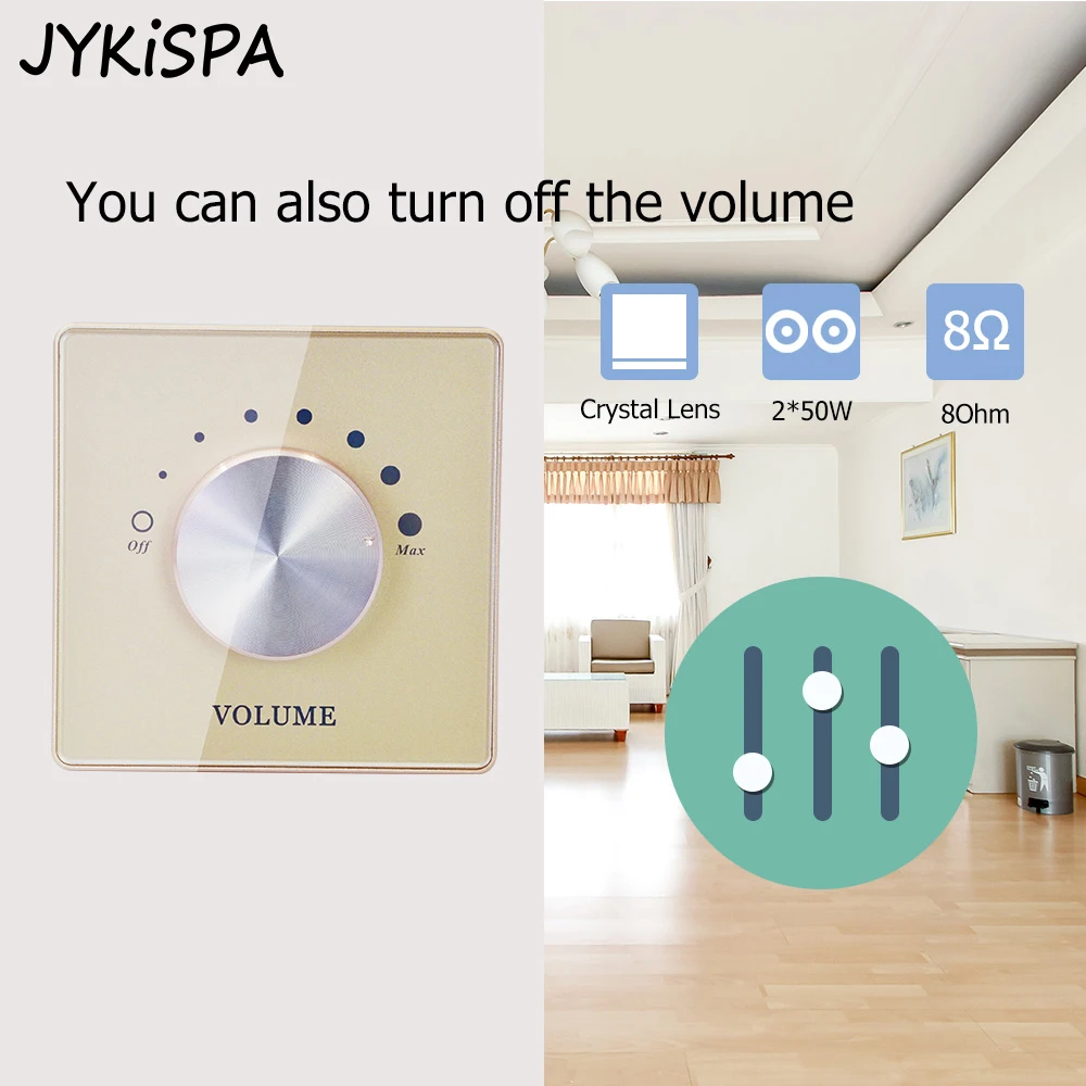 

Smart Home Audio Speaker Volume Controller 86 Home Background Music Volume Controller for House Living Room Bedroom Kitchen
