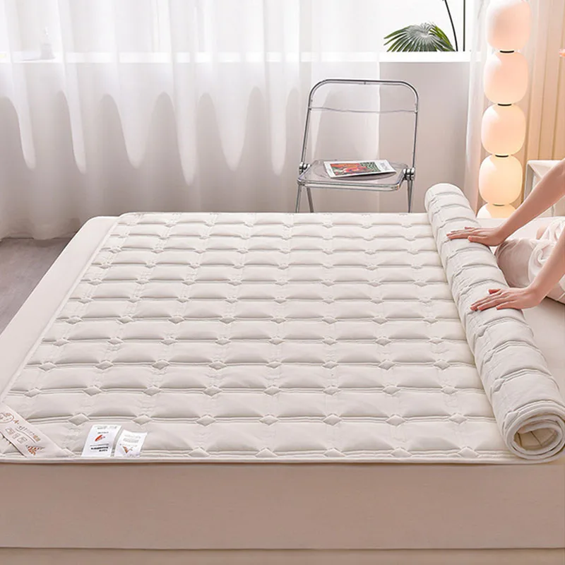 Soybean Raw Cotton Pad Household Soft Cushion Dir-Proof Protective Thick Padded Mattress Topper For Daily Home Bedroom Supplies