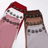 Flower Crystal Hijab Muslim Women One Piece Amira Islam Shawls Wrap Turban Instant Scarf Head Cover Pull On Ready Made To Wear