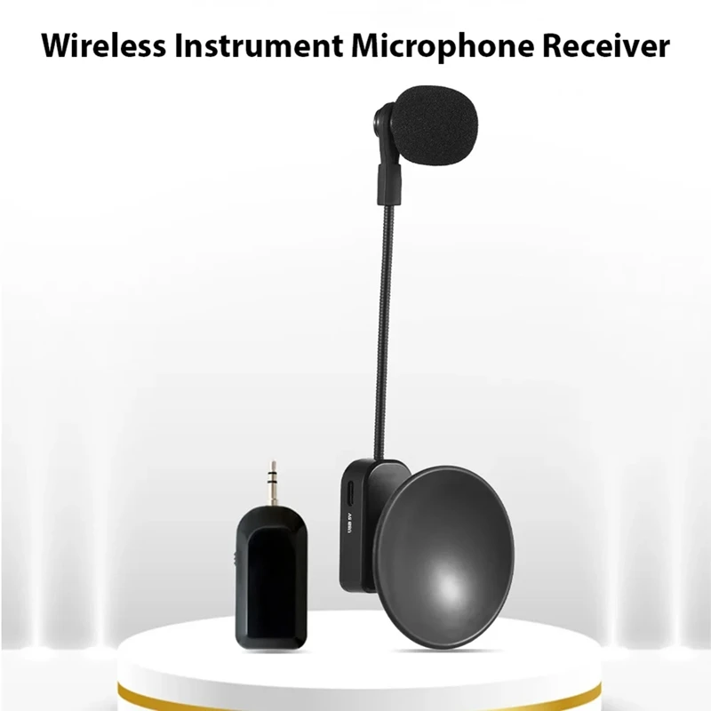 2.4G Wireless Instrument Microphone Receiver With Detachable Suction Cup For Violin Cello Accordion Speakers Microphone