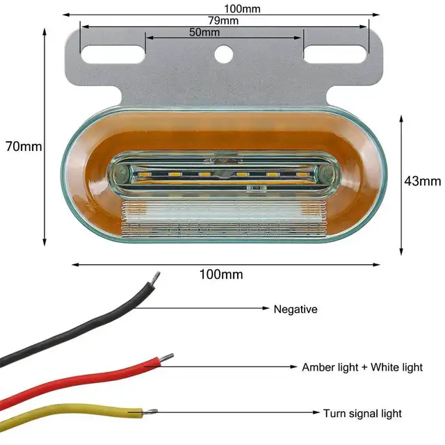 12pcs 12V/24V LED Car Truck Side Marker Lights Car External Lights Signal Indicator Lamp Warning Tail Light 3Modes Trailer Lorry 4