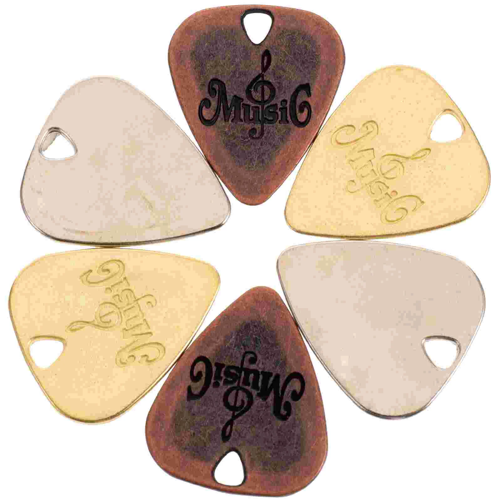 

6 Pcs Guitar Pick Accessories Plectrums Guitars Stringed Instrument Parts Puas Para Guitarra Zinc Alloy Ukulele Bass