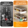 WORTHBUY 2 Tier Pull Out Plastic Storage Rack Large Capacity Kitchen Cabinet Storage Organizer Drawer Spice Jar Storage Shelves 4