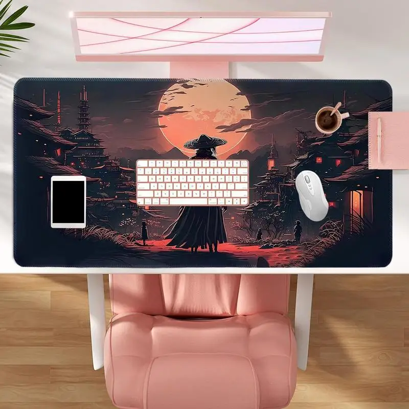 Large Mice Pad Accurate Control Mousepad Chinese Style Keyboard Pad 15.8 X 35.4 Inch Computer Mousepad For Working Studying