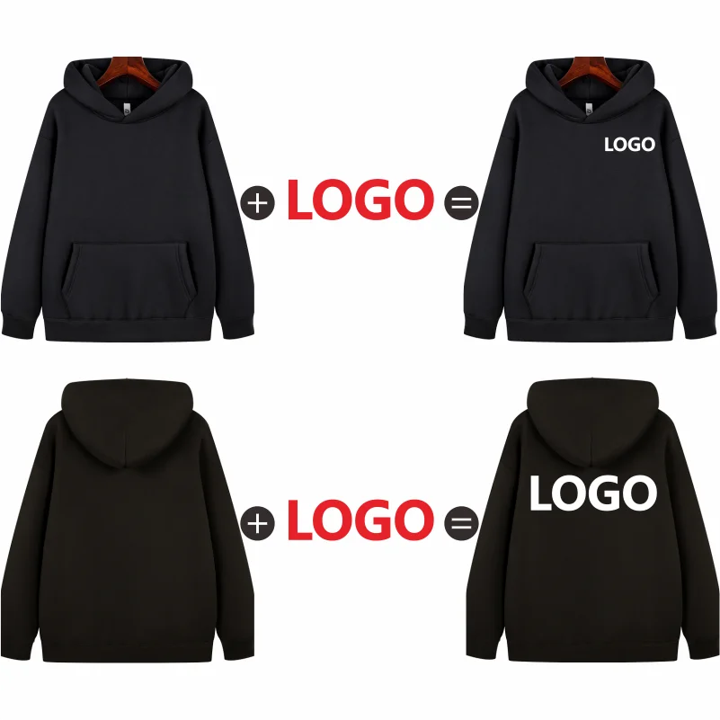Winter Men Women Fleece Warm Sweatshirt Custom Logo Thick Fashion Hoodie Embroidery Personality Design Casual Sweater Printing