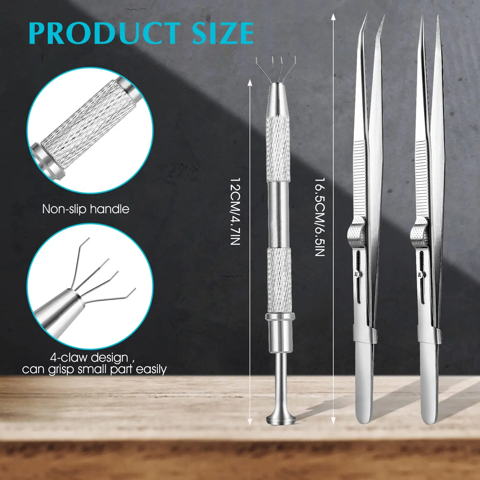 Description Picture 3 of itemPrecision Industrial Tweezers Anti-static Magnetic Stainless Steel Tweezers Set For Electronics Soldering Maintenance Hand Tools