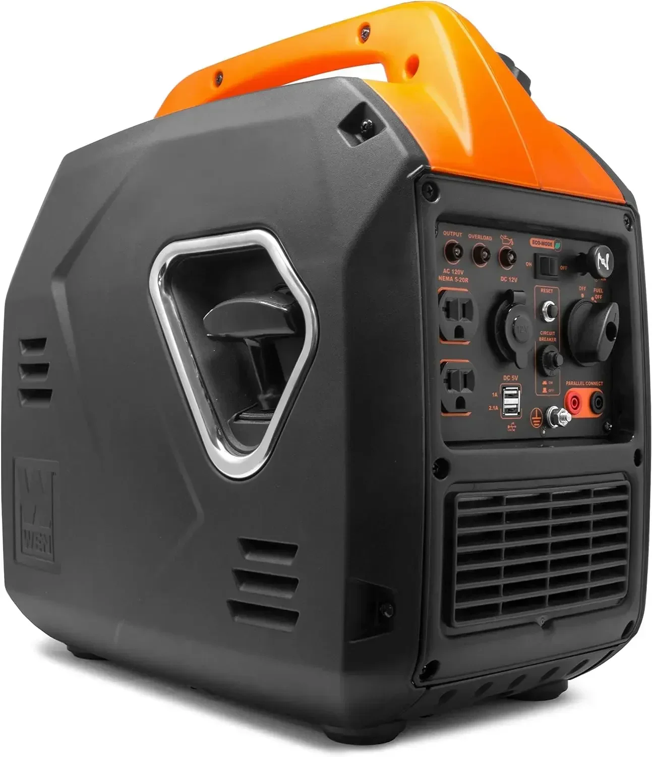 New 56203i Super Quiet 2000-Watt Portable Inverter Generator w/Fuel Shut Off, CARB Compliant, Ultra Lightweight, Black/Orange