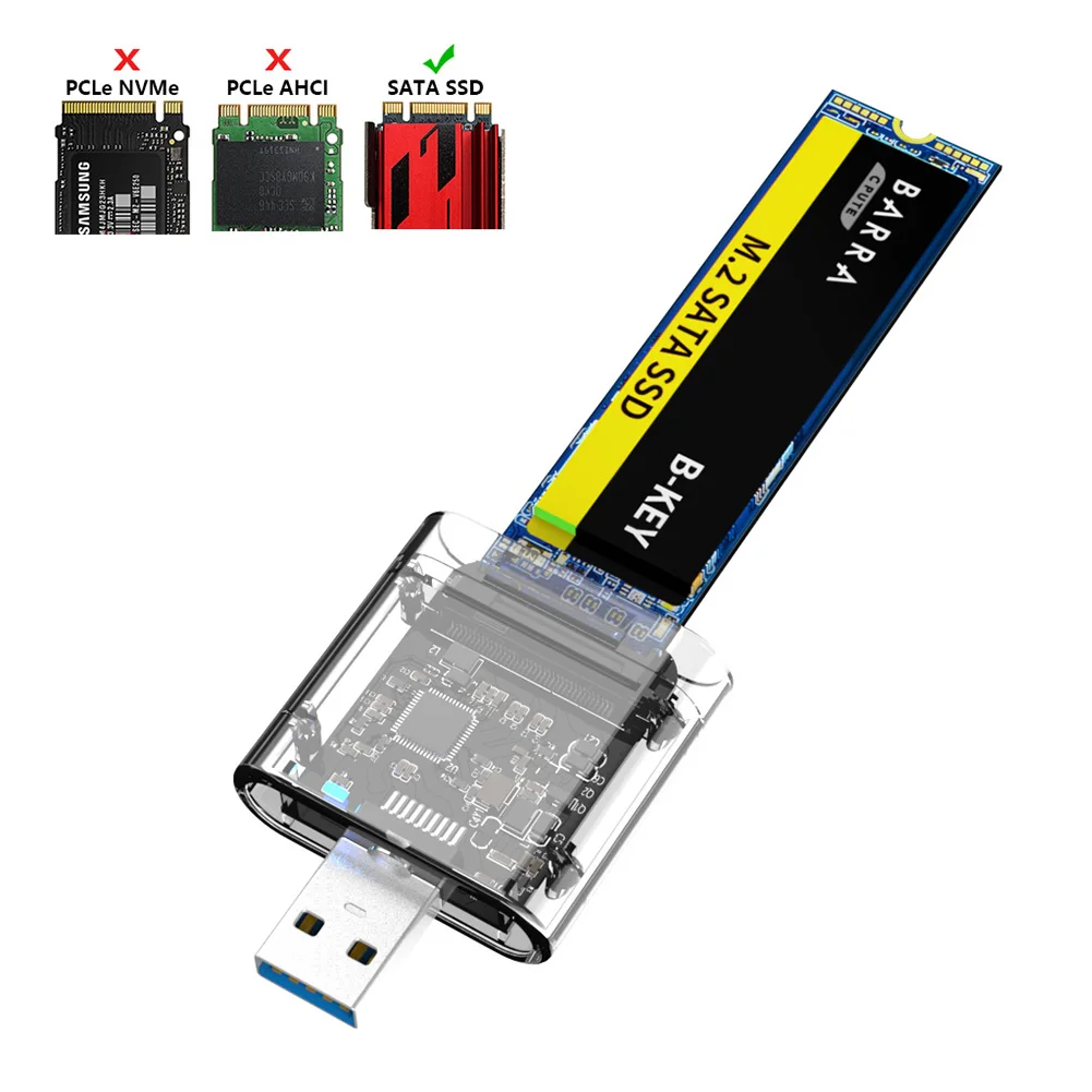 [M2 SSD ̽ NVME/SATA  M.2-USB 3.0 SSD 5Gbps -NGFF SATA B Ű SSD ũ Ŭ ڽ 2242 2260 2280MM]