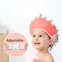 Baby Swim Shower Cap Bath Shampoo Adjustable Eye Protection Head Water Cover Baby Care Wash Hair Shower Cap For 0-6 Years Kids 1