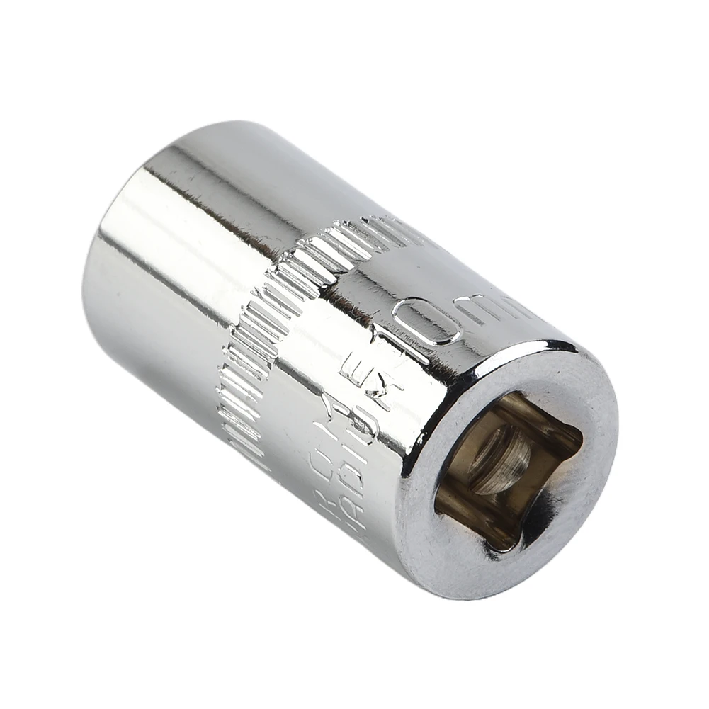 4pcs/set Socket Chrome Vanadium Steel 1/4Inch Drive 6-Point Socket 10mm Socket DIY Hand-making Household Maintenance Tool Silver