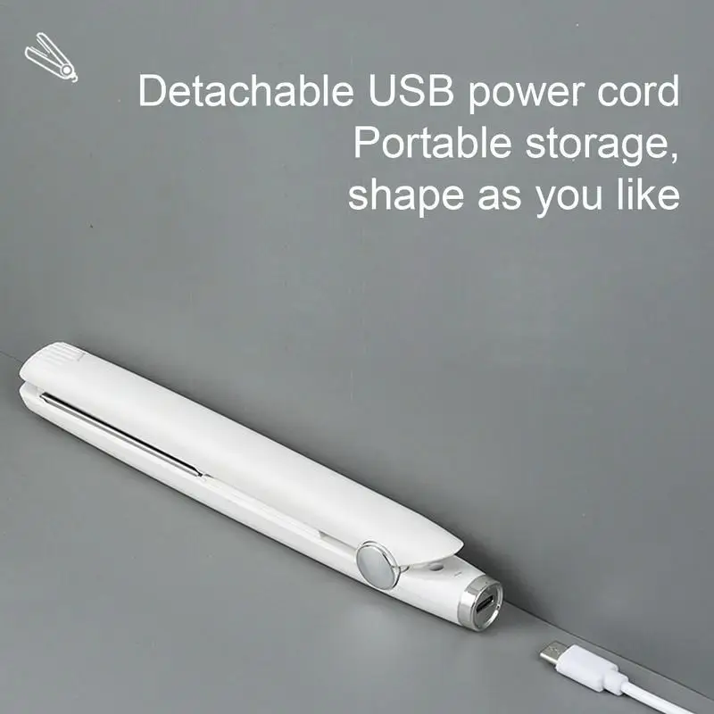 USB Curling Iron Hair Straightener Ceramic curler Mini Dual-Purpose Hair Straightener Travel Size Styling Tool