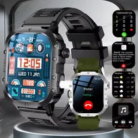 2025 Rugged Military GPS Smart Watch Men's Outdoor Watch 2.01" HD Touch Screen Voice Bluetooth Call Flashlight Smartwatch Men