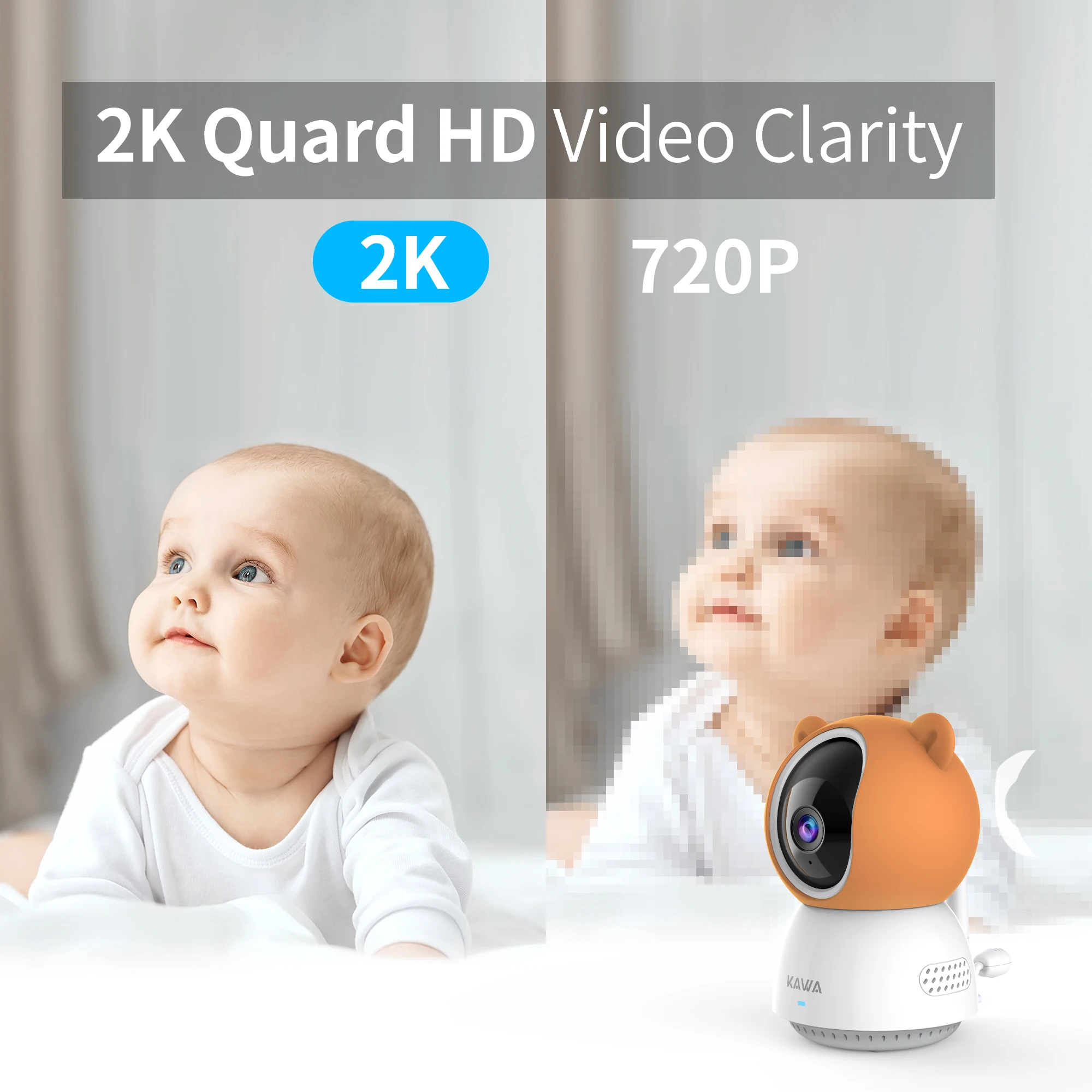 KAWA Extra S7-C Baby Camera-Only Compatible with KAWA Baby Monitor S7 (Only Camera, no Monitor. And does not work alone.)