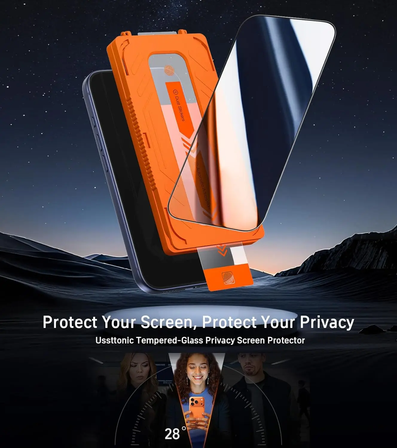 Privacy Screen Protectors with Anti-Spy Tempered Glass and Dust-Free Installation (1-3 Pack)