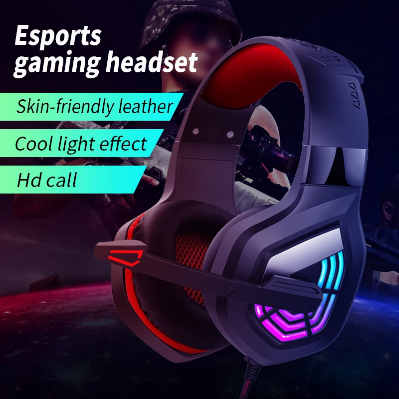 Wired Headphones Gaming Headphones Wired Headset G7 Gaming Headset With Noise-cancelling Microphone Surround Sound 3.5mm Wired LED Lights Gaming Headset For Gamers PC Laptop