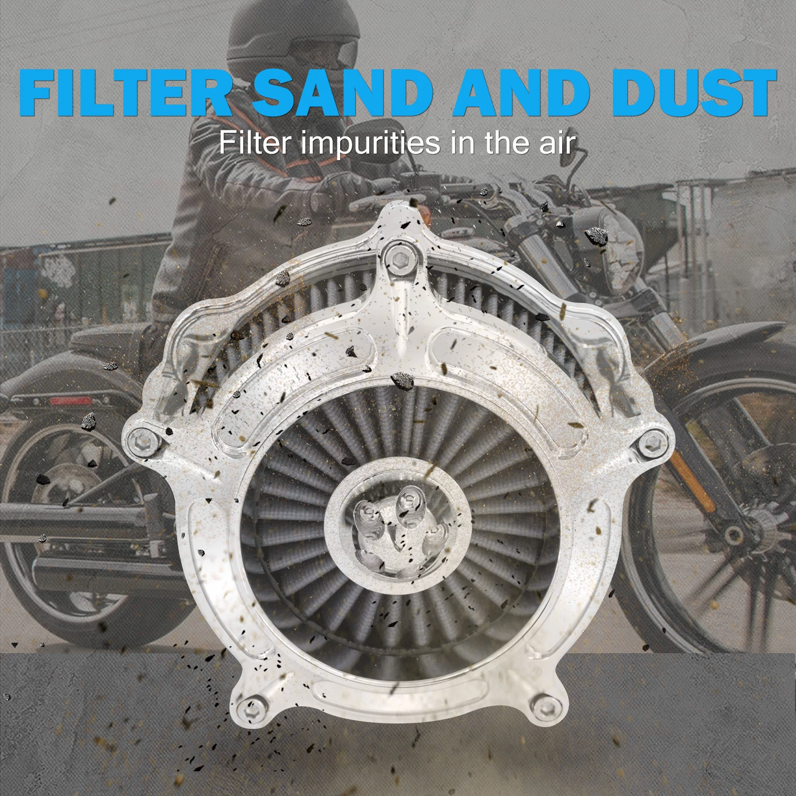 Motorcycle Chrome Air Filter Cleaner For Harley Sportster 883 1200 Iron XL Touring Road King Dyna Fatboy FXDLS FLSTNSE Softail