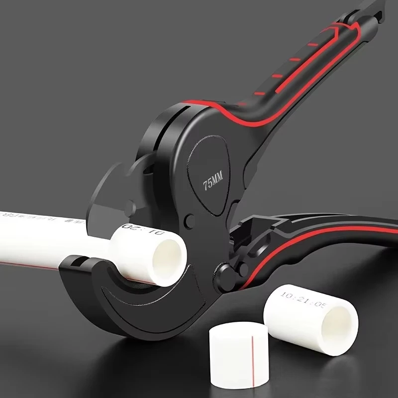 파이프 커터 32mm-63mm 알루미늄 합금 바디 래칫 가위 튜브 커터 PVC/PU/PP/PE 호스 절단 수공구