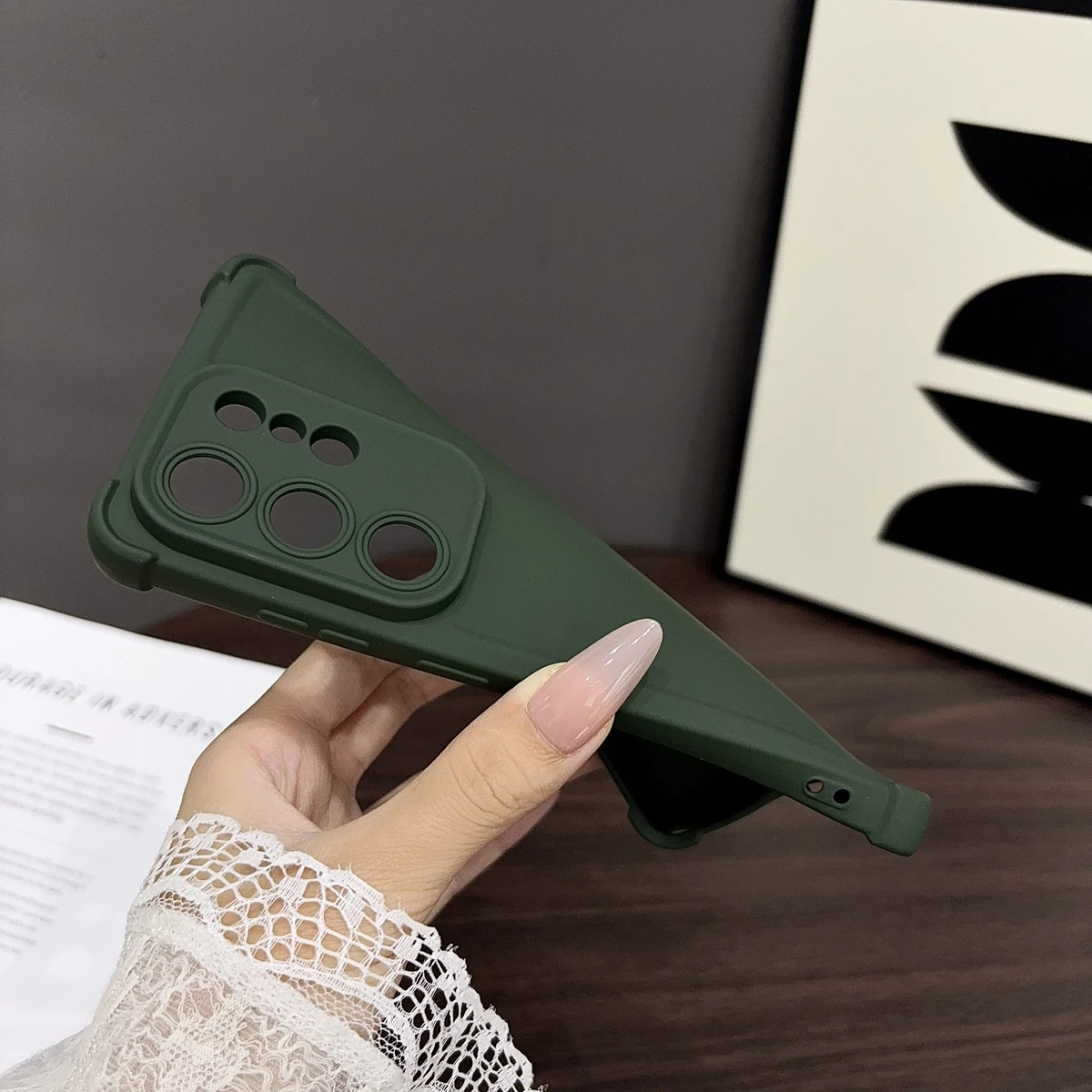 Shockproof Silicone Plain Soft Phone Case with Full Lens Protection