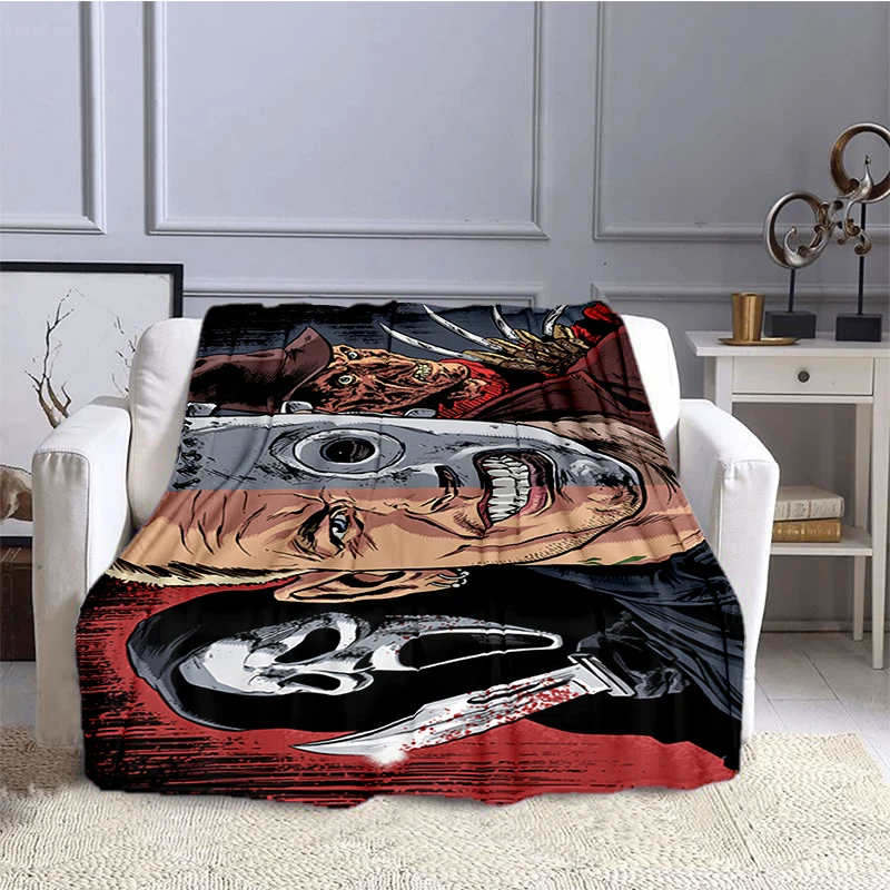 Horror Movie Nightmare Killer Blanket Children's Blanket High Quality Flannel Blanket Soft and Comfortable Home Travel Blanket 4