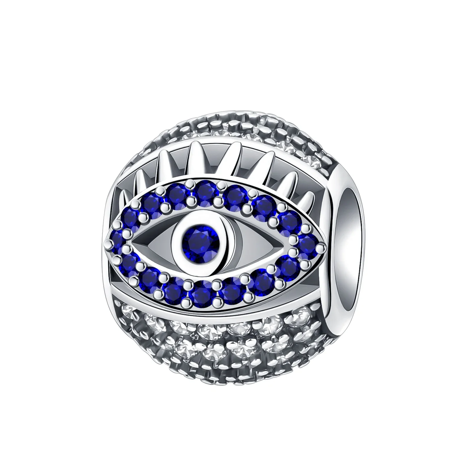 925 Sterling Silver Eyes Diamond Blue Beads Charm Fit Original Pandora Charms Bracciali Donna Gioielli Fai Da Te Regalo