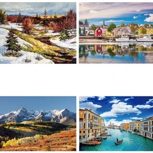 

New Oil Puzzle 300 500 1000 1500 2000 Pieces Landscape Animal Paper Jigsaw Puzzle for Adult Kids Toy Brain Game Gift Wholesale