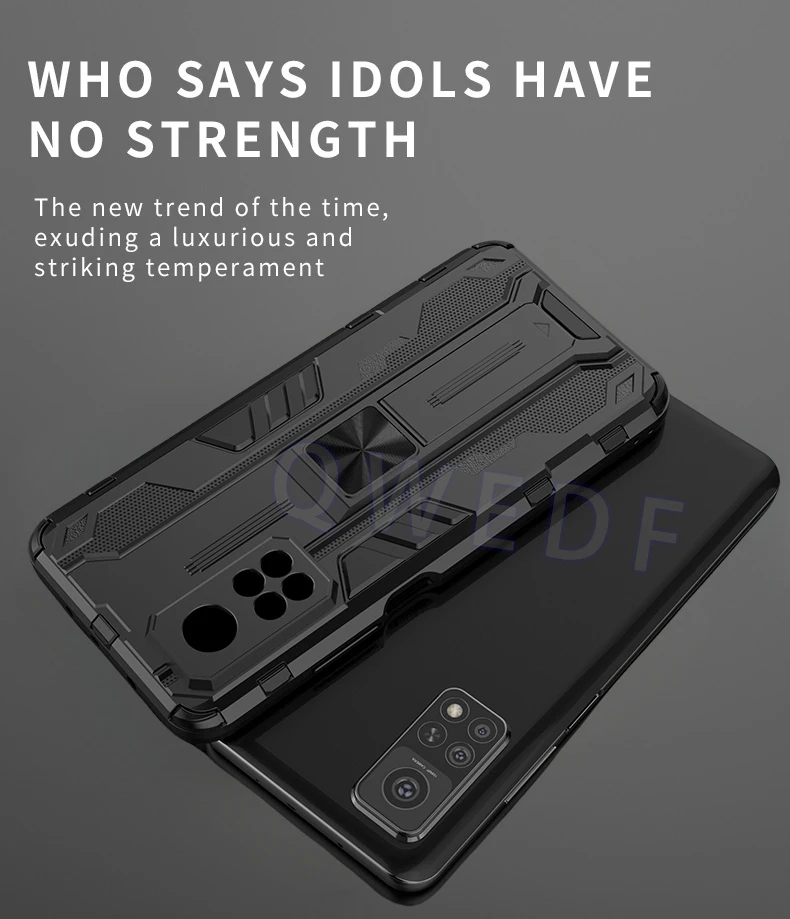 Enhanced Protective Phone Case with Magnetic Holder for Xiaomi Mi 10T Series - Armor Design with Camera Guard