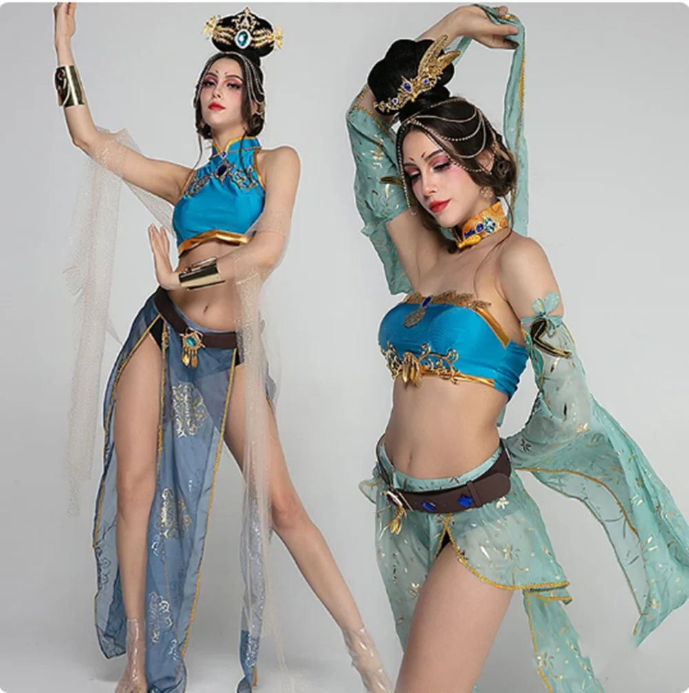

Chinese Style Gogo Dancer Performance Outfit Flying Fairy Sexy Dancing Stage Costume Women Party Festival Clothing
