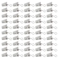 50pcs Metal Closure Clip for Curtain / Shower Curtain / Tapestry Solid Iron Drapery Hook Clamps Home Window Accessories