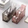 Desk Stationery Storage Pen Holder Transparent 3 Grids Pen Storage Box INS Style Large Capacity Pencil Container Students 1