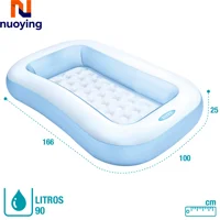Piscine de luxe pour bébé, baignoire gonflable, piscine à sable, piscine à balles, piscine gonflable rectangulaire 166x100x25 cm 6