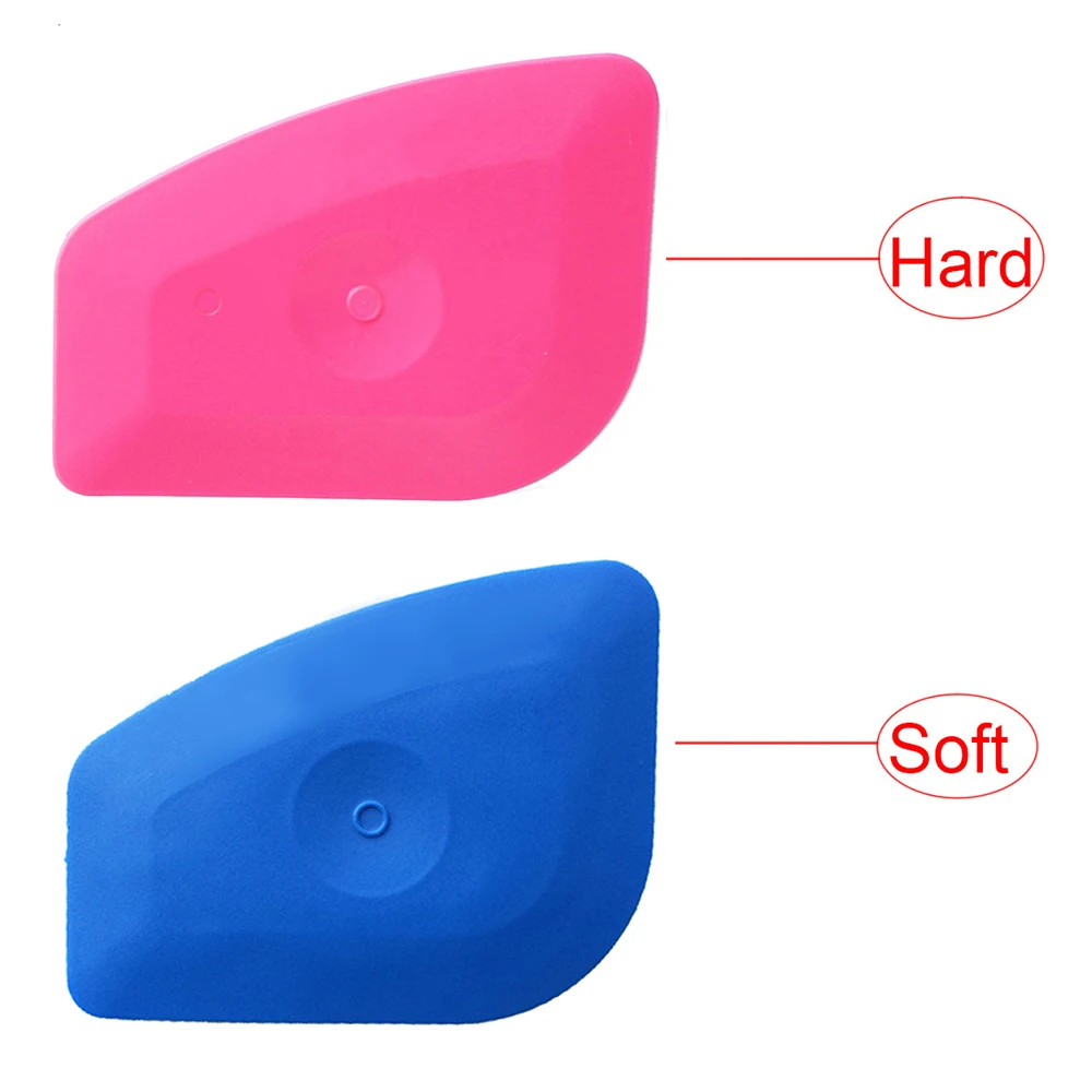 9Pcs Multilateral Soft Blue Hard Pink Squeegee Vinyl Label Scraping Tool Auto Stickers Decals Screen Printing Sign Making Craft