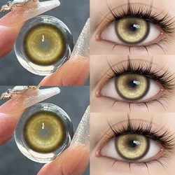 Vibrant Blue Small Pupil Cosmetic Contact Lenses - Enhance & Enlarge Eyes for Cosplay & Makeup (6 - Month Wear) (Nebula Brown)