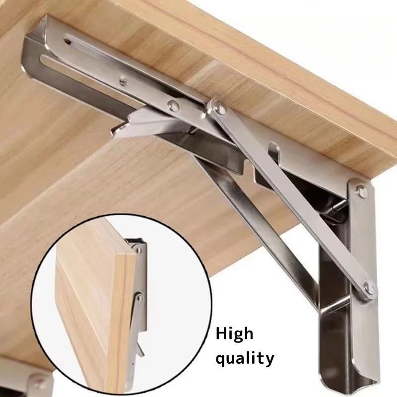 Triangle Folding Angle Shelf Bracket Heavy Duty Stainless Steel Collapsible Shelf Bracket for Table Work Bench Wall Mounted 2Pcs folding shelf bracket,shelf bracket