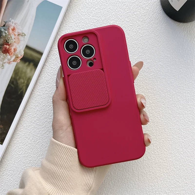 Ultra Thin Slide Camera Protection Soft Silicone Phone Case