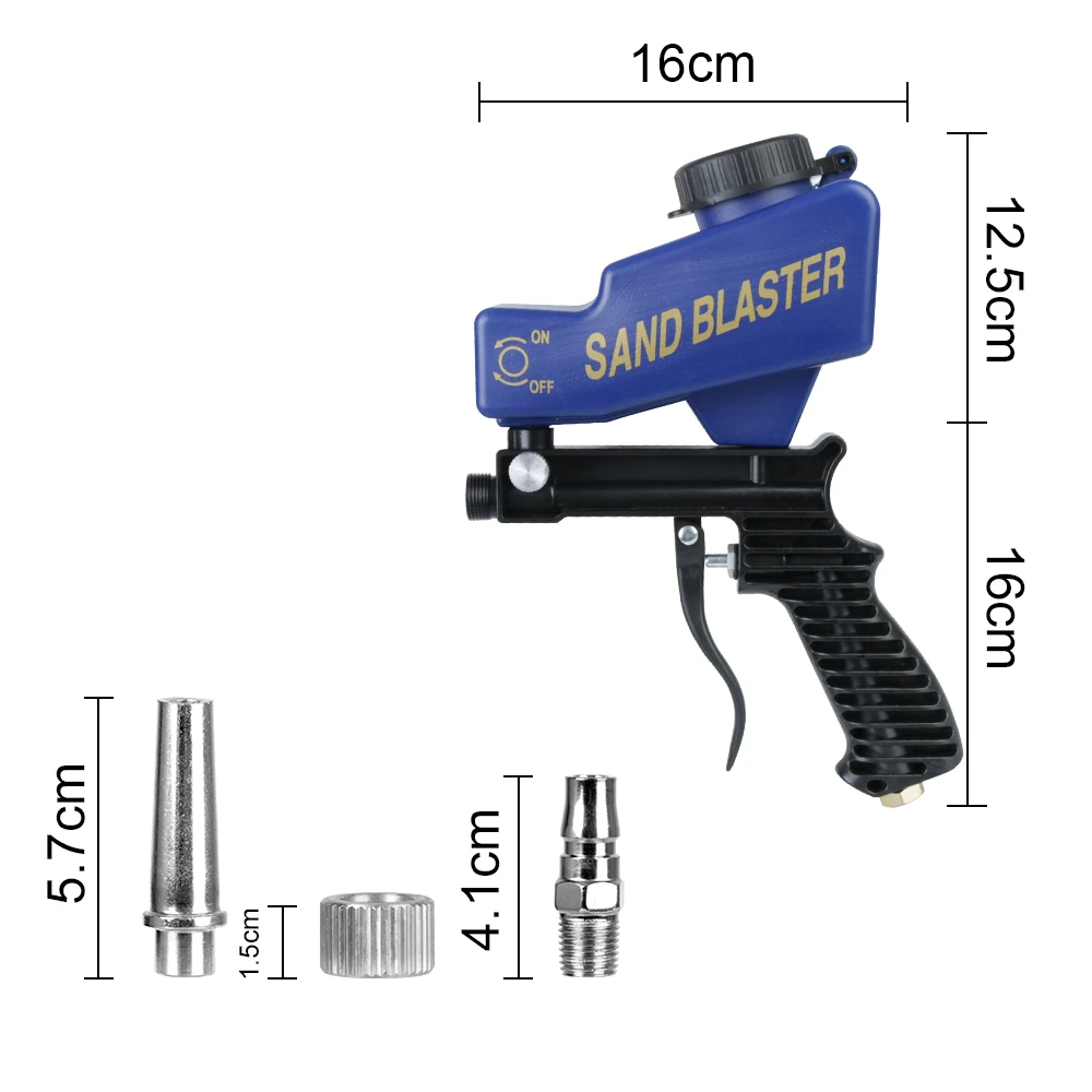 Pistolet de sablage pneumatique automobile réglable, machine à sabler,  gravité, petit odorde sablage, déterminer, 90psi - AliExpress