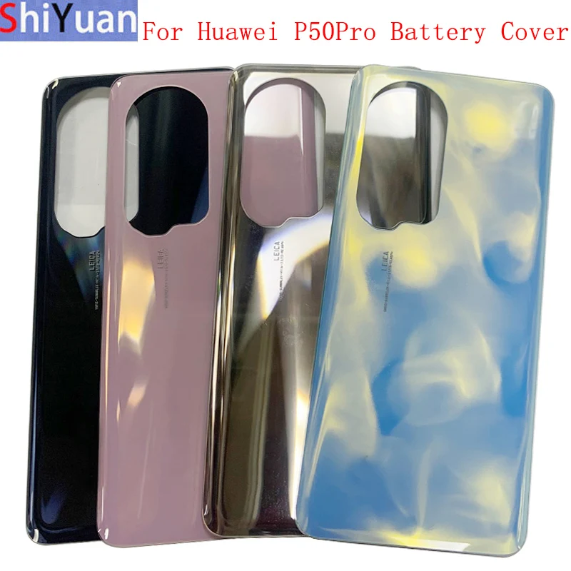 Battery Cover Rear Door Housing Back Case For Huawei P50 Pro Battery Cover with Logo Adhesive Sticker Repair Parts