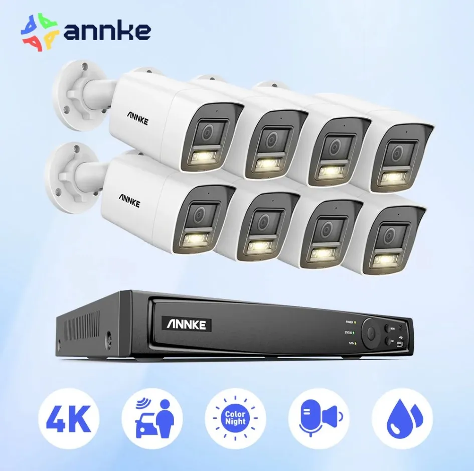4K Security Cameras 8CH H.265+ NVR Video Surveillance System 8MP IP Camera for ANNKE security camera