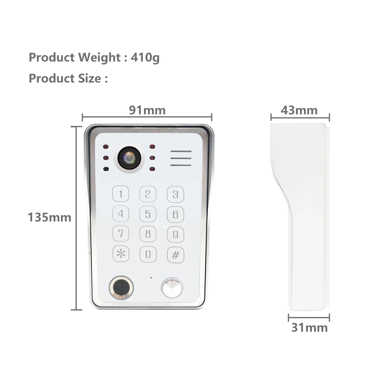 ANJIELO Fingerprint 5in1 Unlock Doorbell Video Intercom System for Home Visual D