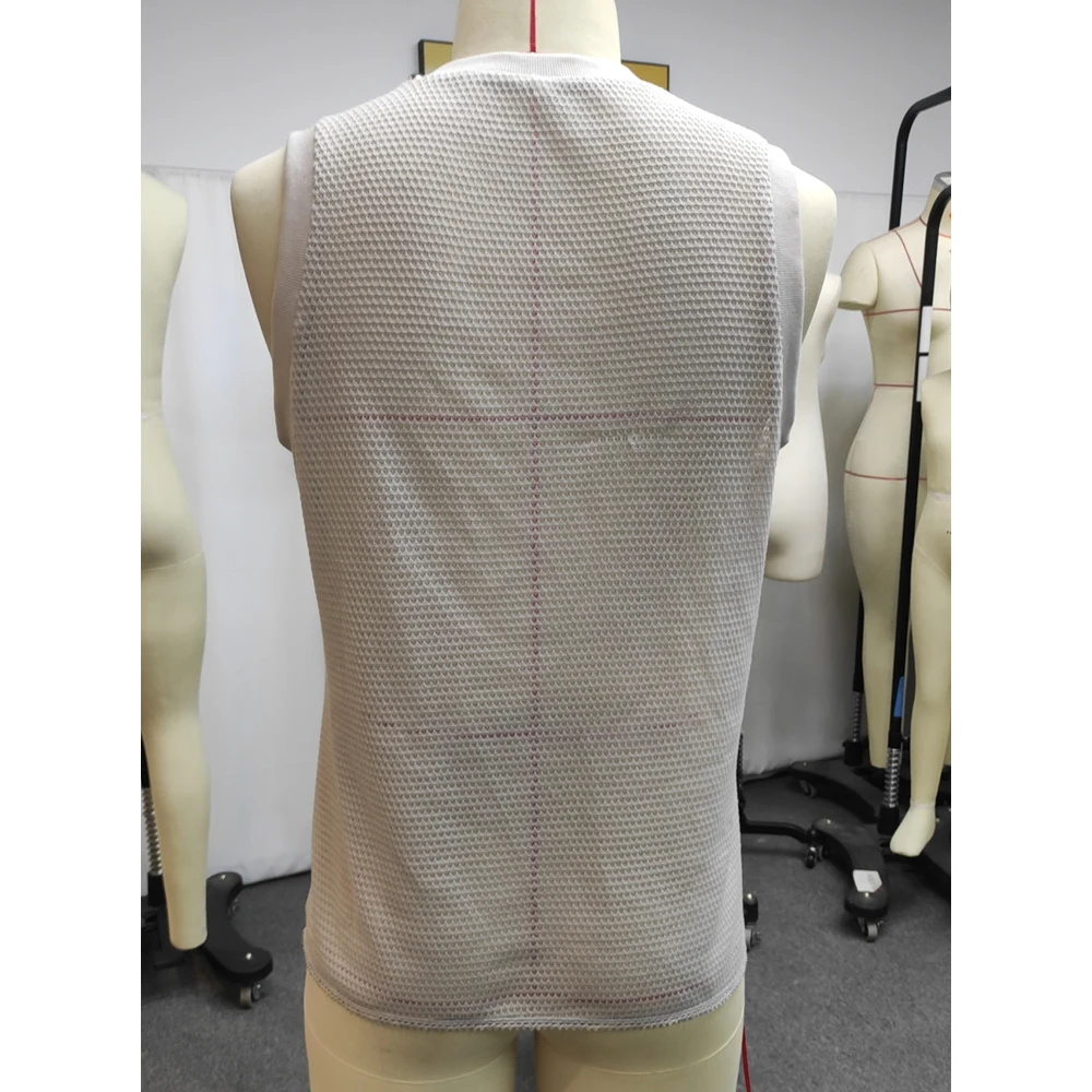 شبكة الرجال متماسكة بلا أكمام ضيق تانك الأعلى ، ست...