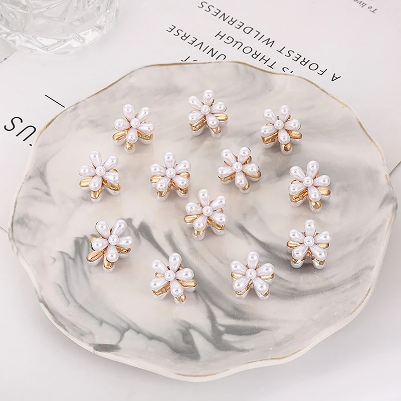 

10pcs Pearl Hairpin Flower Grabber Hairpin Women's Side Bangs Hairpins Broken Hairpins
