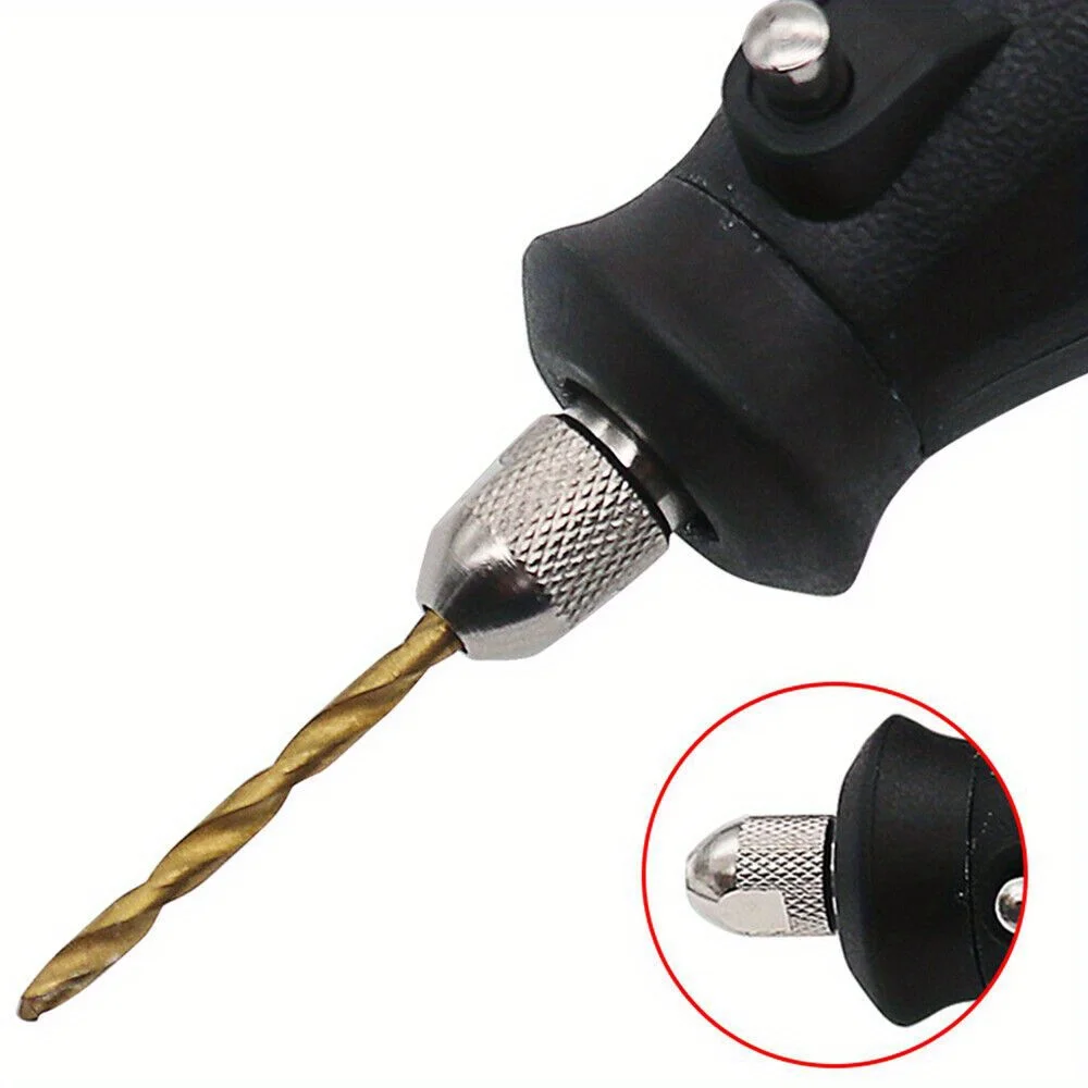 11pc Brass Chuck Silver Nut Electric Grinding Drill Bit Clamp Mini Drill Bit Chuck Electric Tool Accessory Set 3