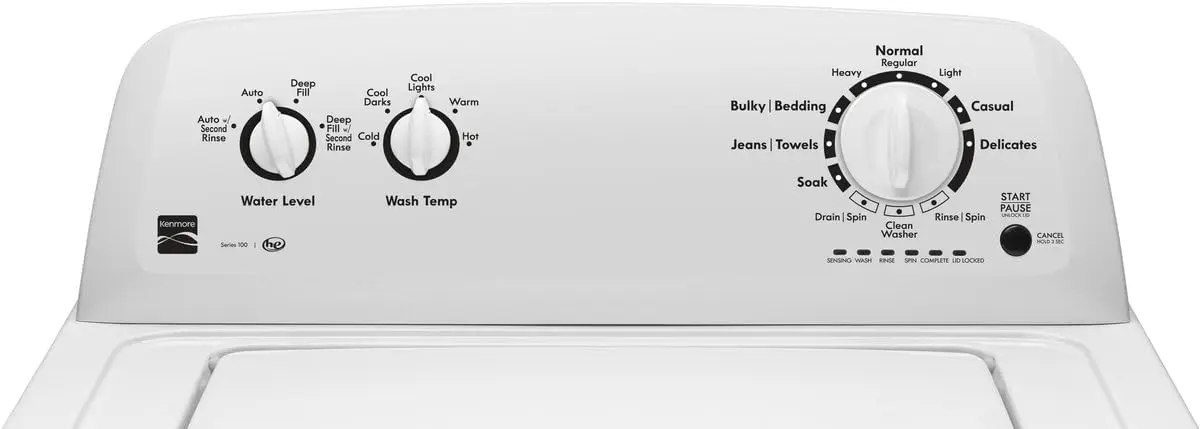 Top-Load Washer with Dual Action Agitator, Stainless Steel Top Loader Laundry Washing Machine, 3.5 cu. ft. Capacity White 2