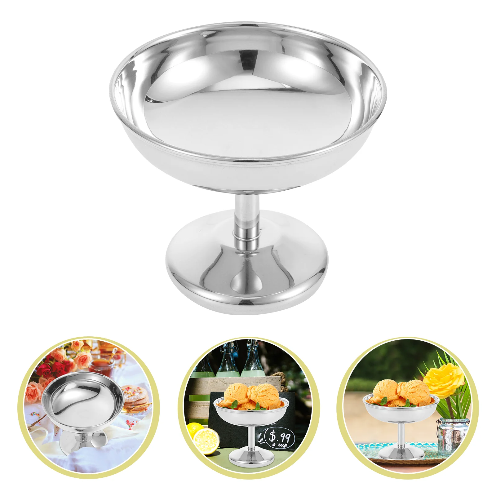 

Stainless Steel Ice Cream Cup Fruit Salad Bowl Dessert Serving Dish Snacks Storage Cup For Party Bar Tableware