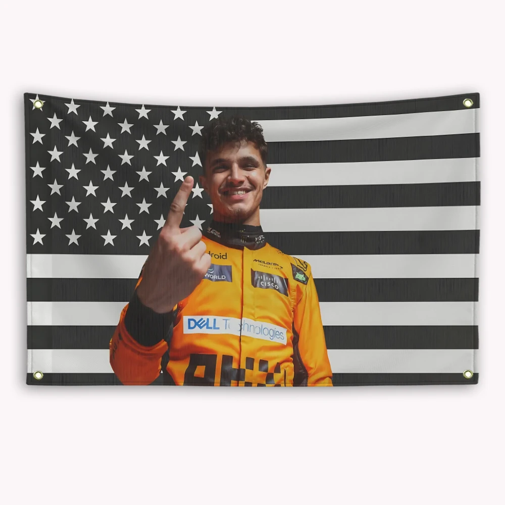 Lando Norris American Flag Racing Tapestry - Decorative Outdoor Home Banner