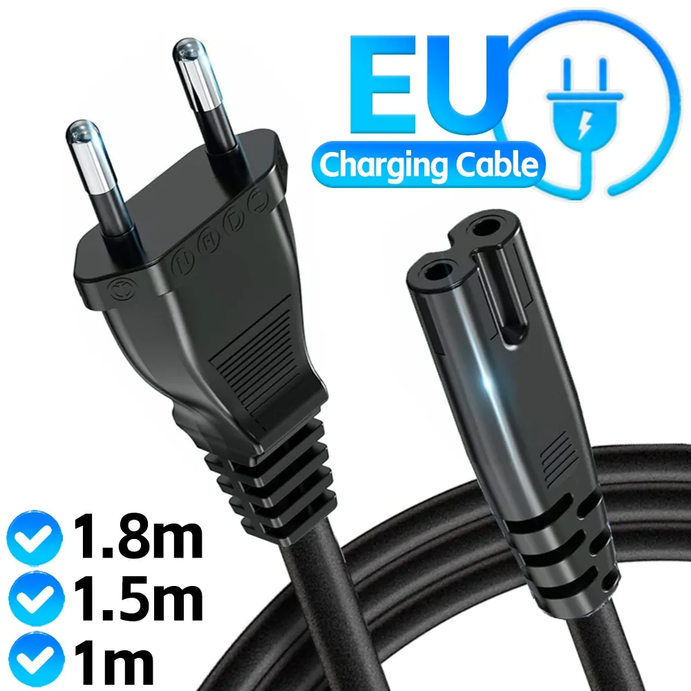 European 2-Pin to C7 AC Power Supply Cable - Available in Multiple Lengths