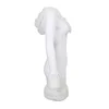 Women Plush Hem Splicing Frenulum V-neck Hooded Dress Winter Solid Color Long Sleeve Bodycon Dress for Female White 6