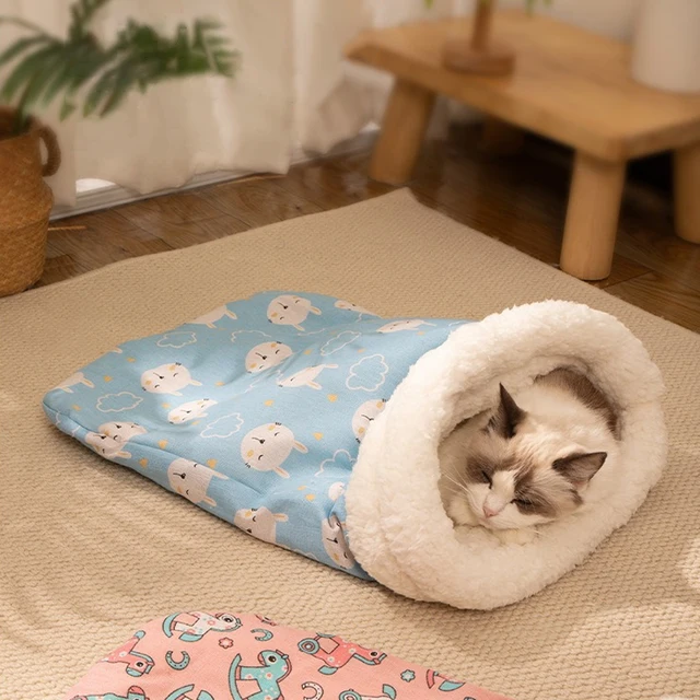 Cat Sleeping Bag Soft winter Fluffy Feel Thickened Pet Pocket Type Quilt Bed Soft Comfortable Warm Nest Pet Supplies 2