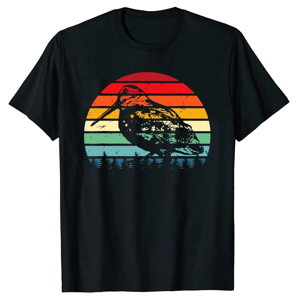 Retro Woodcock Hunter Vogel Vintage lustige Jagd T-Shirts Rundhals ausschnitt Kurzarm Mode T-Shirt Kleidung lässige T-Shirts